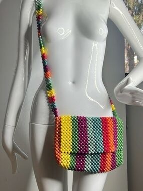 Cynthia Rowley Rainbow Beaded Crossbody Bag
